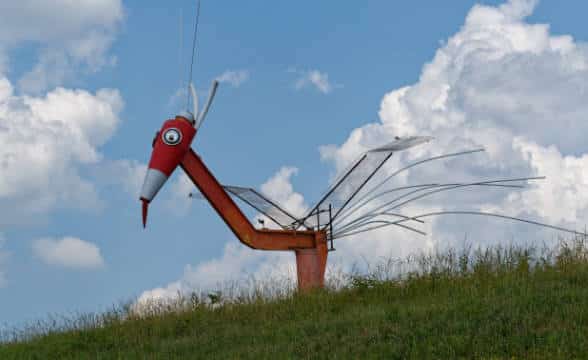 The famous Bird Statue made of scrap metal in Tennessee.