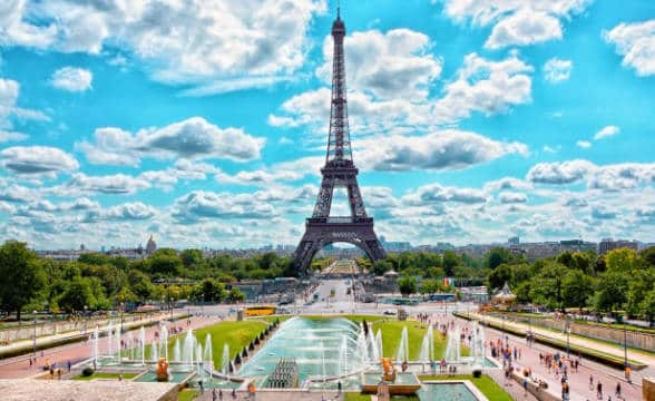 The Eiffel tower in France during the day.