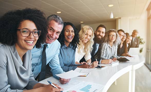 A group of happy employees