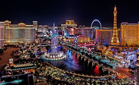 The famed Las Vegas Strip from the air