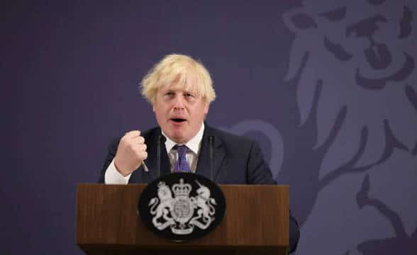 Boris Johnson explaining his Levelling Up initiative.