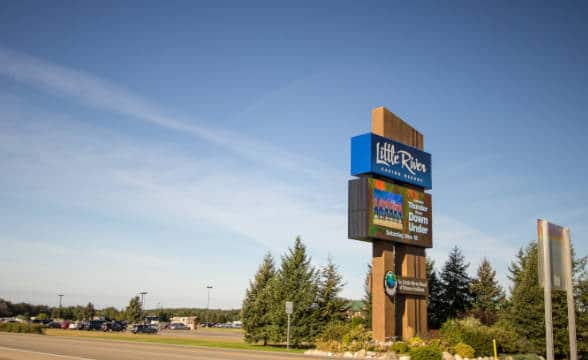 Little Rivers Casino's road sign.