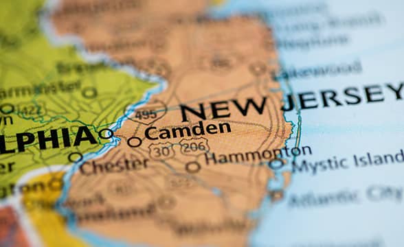 New Jersey on the map of the USA