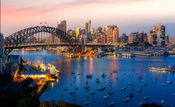 Australia's NSW sunset over Sydney.