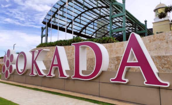 Okada Manila's sign on the casino resort.