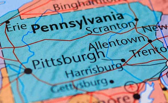 Pennsylvania on the map