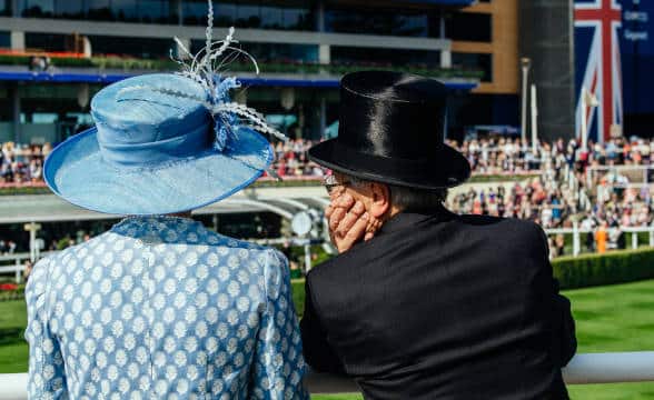 Royal Ascot attendees dressed up festively.