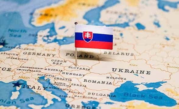 Slovakia on the map of Europe