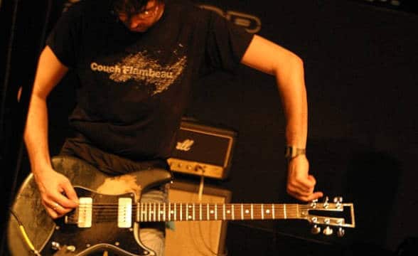 Steve Albini guitar during a live performance.