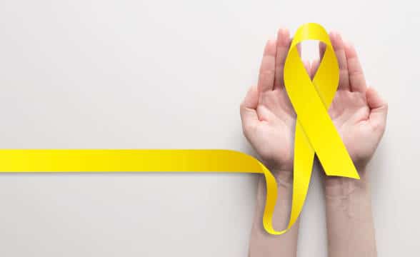 The official yellow ribbon that symbolizes awareness for suicide.