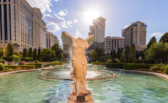 A statue at the Caesars Palace, owned by Vici Properties.