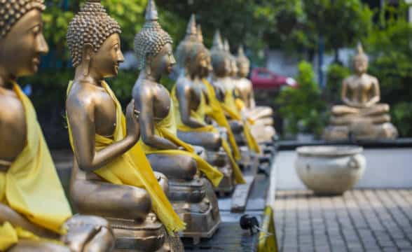 Buddhist statues in Sri Lanka.