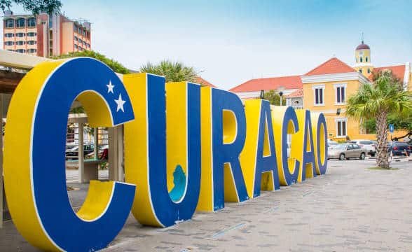 Curacao's island sign.