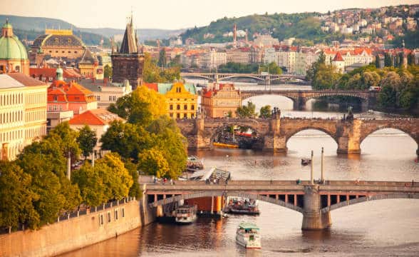 The Czech Republic's capital Prague and the Danube Reiver.