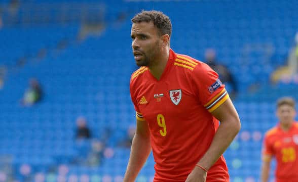 Player Hal Robson Kanu in a game between Wales and Bulgaria.