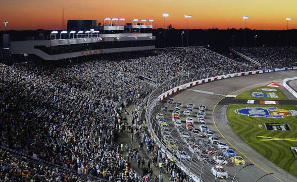 A NASCAR race in progress.