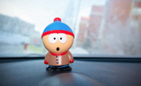 A bobble head of Stan from South Park.