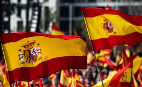 Spanish flags waving in the streets.