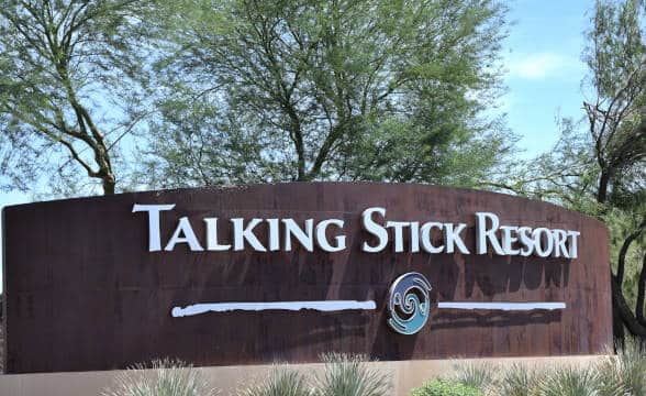 Talking Stick Resort sign in front of property.