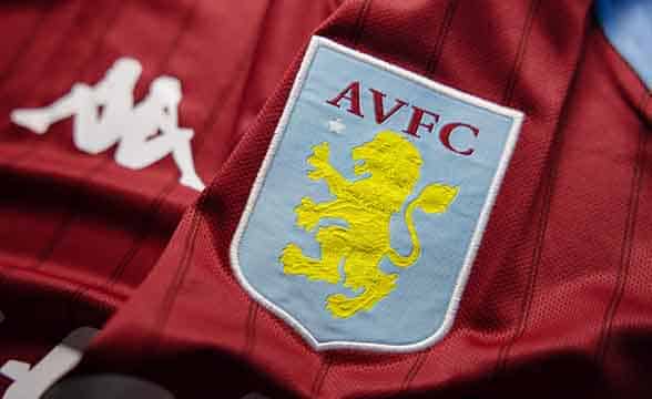 Aston Villa FC's official logo on a player's jersey