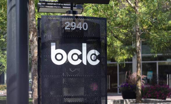 The BCLC's sign on a bus stop in Canada.