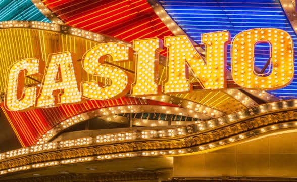 A sign that says casino.