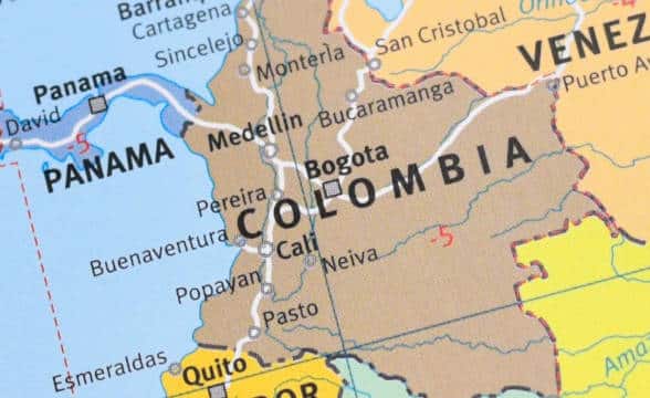 A map of Colombia.