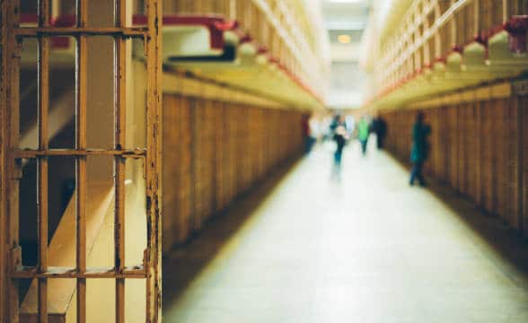 A photo of a prison and cells.