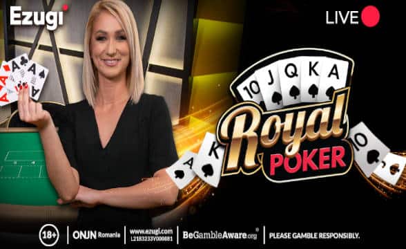 Ezugi's Royale Poker live casino game.