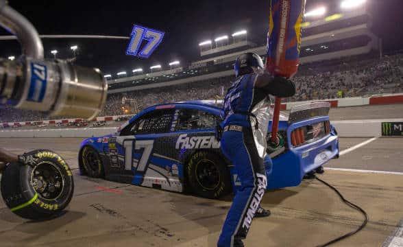 NASCAR driver in the pool.