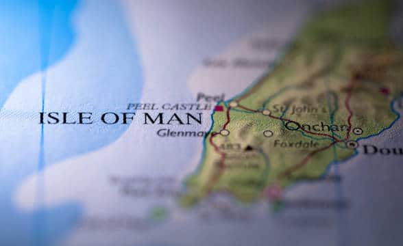 Isle of Man's map and island.