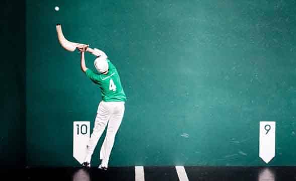 A player plays Jai Alai