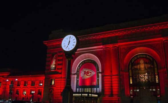 Kansas City Chief's logo on a building.