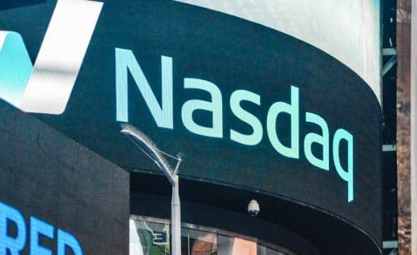 NASDAQ's official entry sign.