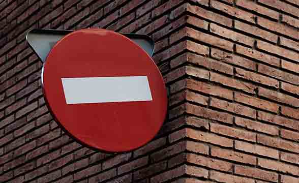 A no entry sign on a street