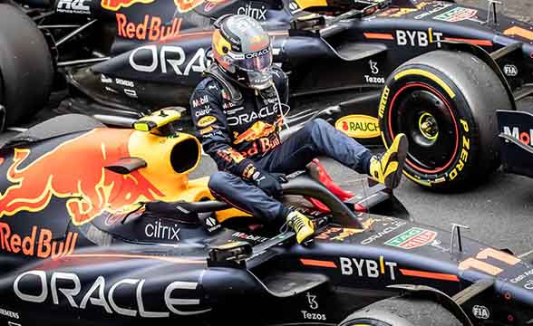 An Oracle Red Bull Racing driver at the Grand Prix of Monaco