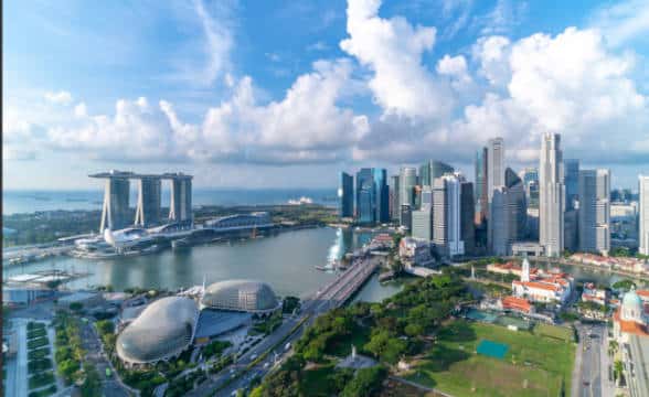 An aerial view of Singapore.