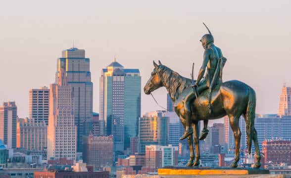 The Scout overlooking Kansas City.