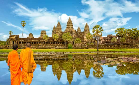 Cambodia's monks and temple.