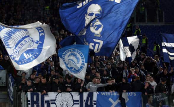 KAA Gent's soccer supporters and fans.