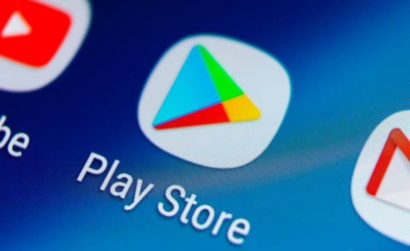 The Play Store icon on a smartphone.