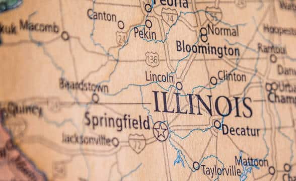 A map of Illinois.