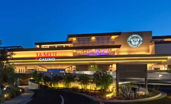 Jamul Casino's property at night.