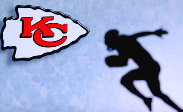 Kansas City Chief's player and logo.