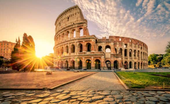 The Coliseum in Rome, Italy.