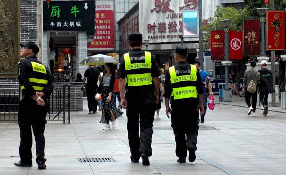 Chinese police officers on the beat.