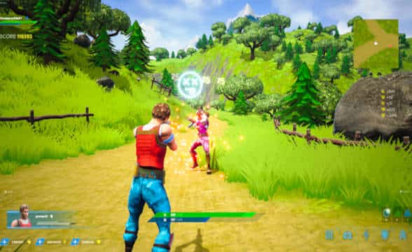 Gameplay of the game Fortnite.