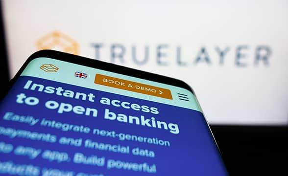 TrueLayer's app on a mobile device