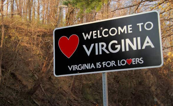 Virginia's state border.