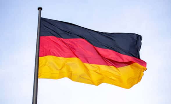 German flag waiving on a pole.